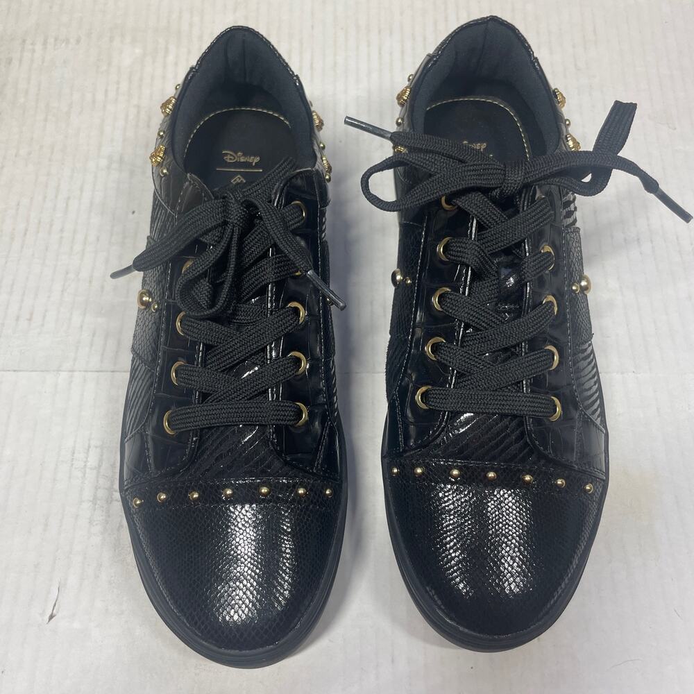 Call it‎ Spring Disney Sneaker Shoes Black Golden Metallic Studded Womens Sz 7.5